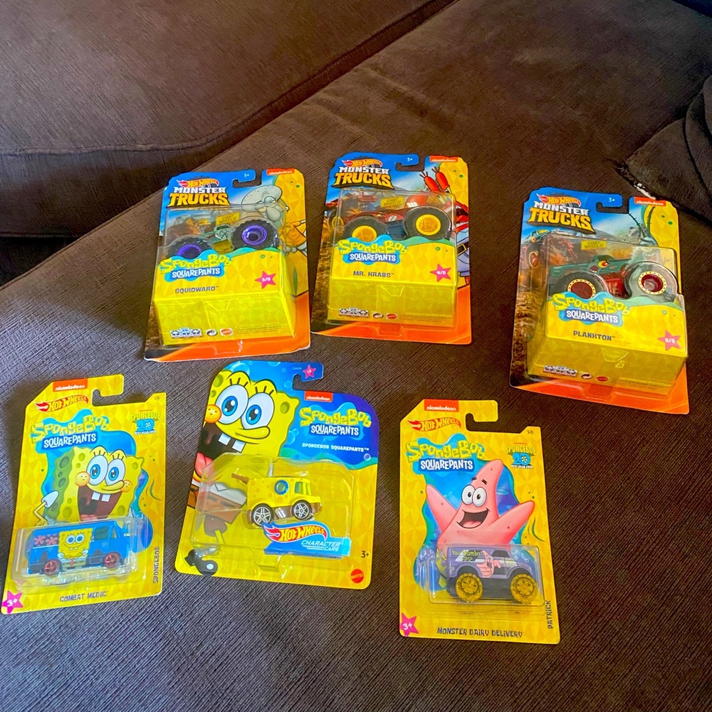Hot Wheels SpongeBob SquarePants Ponkton Patrick Mr Krabs bundle